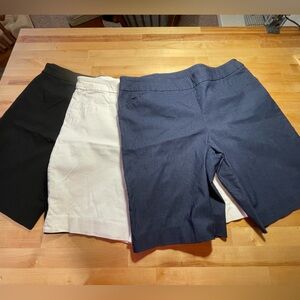 Set of THREE Women's Black, White, and Blue Shorts